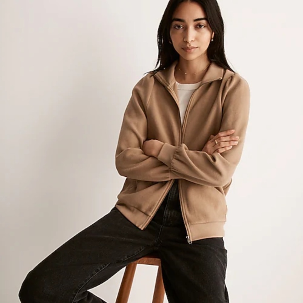 Madewell Garmet Dyed Terry zip up sweatshirt